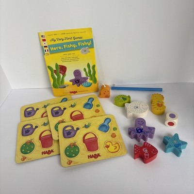 HABA My Very First Games Here Fishy, Fishy! Game Wooden Toddler Complete No Box