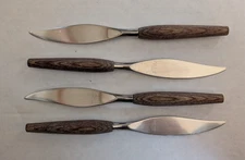 Set 4 Vintage Mode Danish Steak Knives Teak Handles MCM Mid Century Mod Cutlery