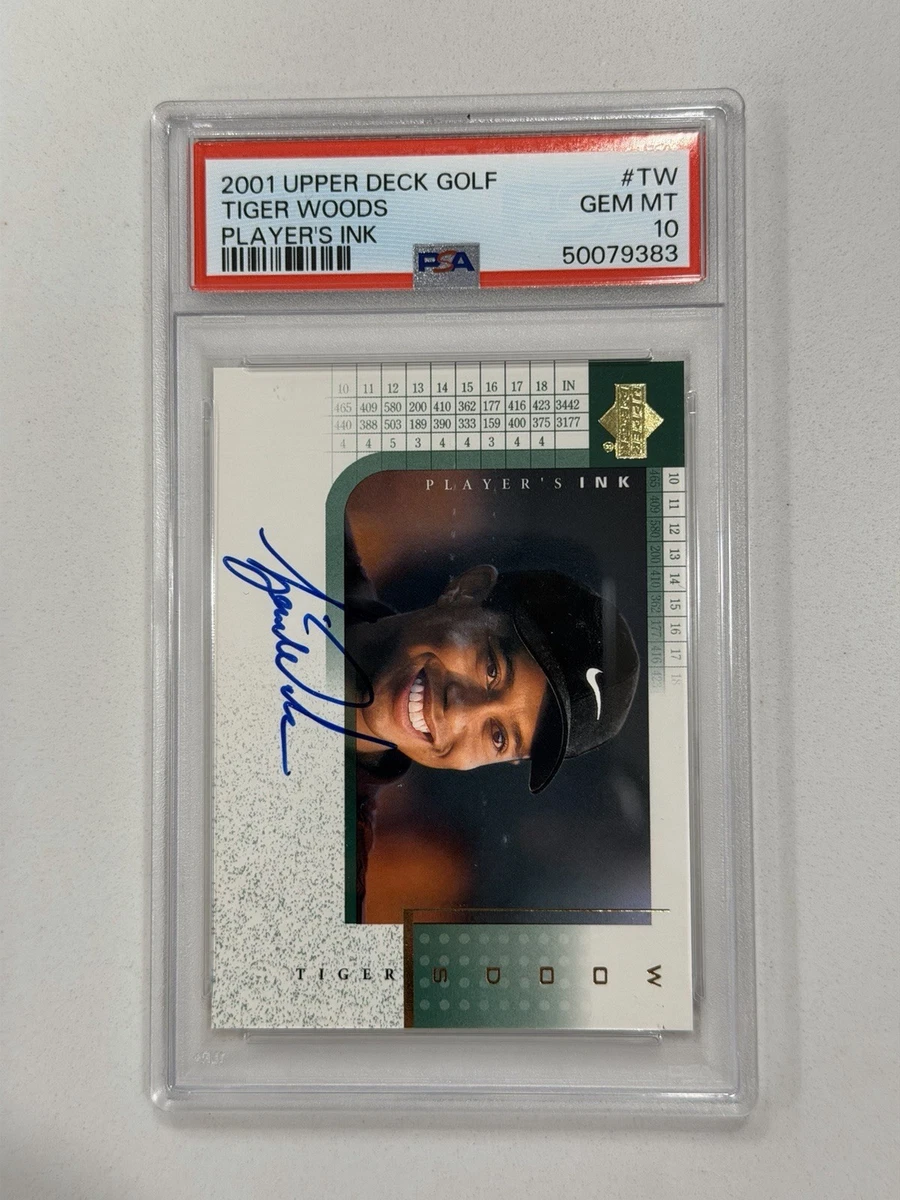 2001 Upper Deck Golf TIGER WOODS Players Ink Auto RC Autograph PSA
