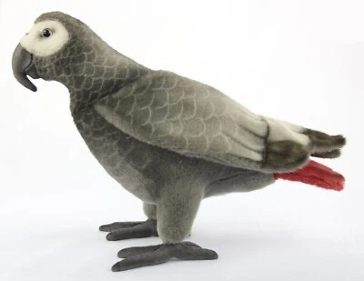 Juguete suave loro gris africano de Hansa 7985 pájaro peluche regalo. Lincrafts Reino Unido Est 1993
