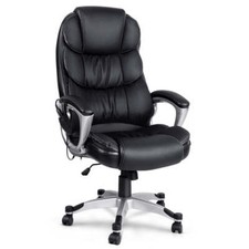 NNEDSZ 8 Leather Massage Chair - Black
