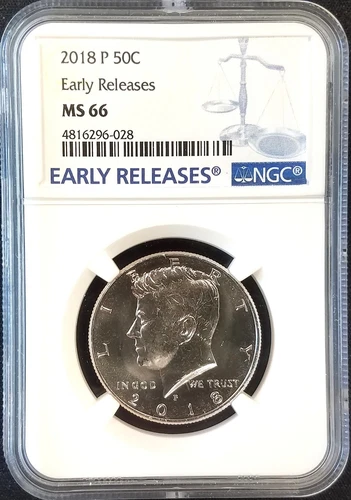 2018 P Kennedy Half Dollar certified Early Releases, MS 66 by NGC!