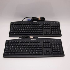 Lot of 2 Dell AQ6-7D20 PS/2 104 Key Full Size Keyboards with Kickstands Black