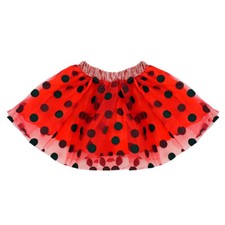 Red Black Polka Dot Tulle Tutu Lined Skirt - Girl Ladybug Costume Birthday Dress