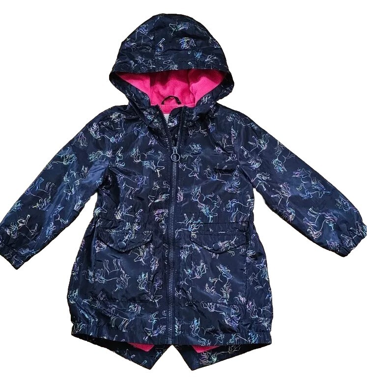 Girls Years Showerproof Parka Rain Coat MATALAN Sparkly Unicorns