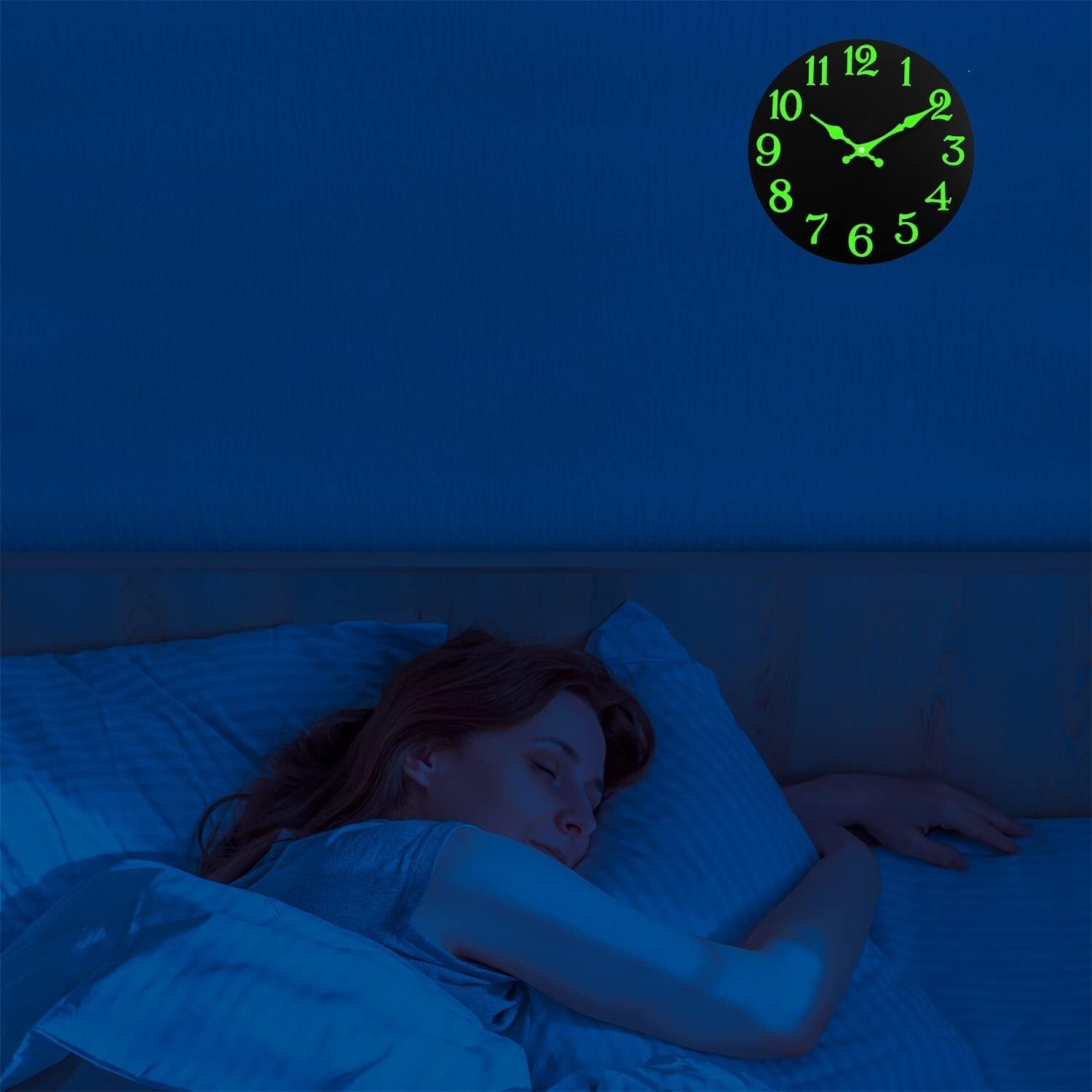 Luminous Wall Clock, Silent NonTicking 12'' Night Light Wall Clocks
