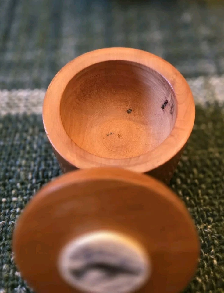 Joyería tallada Scrimshaw ballena en madera baratija Foto 3 de 4