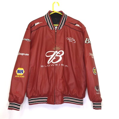 Budweiser Leather Racing Jacket Men's XL Dale Earnhardt Jr Budweiser Leather Racing Jacket Men's XL Dale Earnhardt Jr