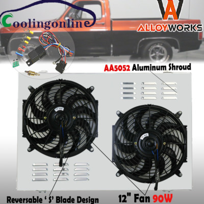 Shroud Electric Fans For 1973-1987 Chevy C & K 10 20 30 Pickup, Blazer GMC V3500