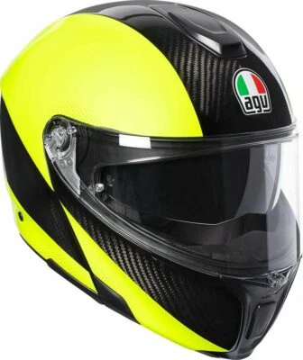 Casque Moto Modulaire AGV Sportmodular Hi-Vision Carbone Jaune Fluo Taille S - Photo 1/4