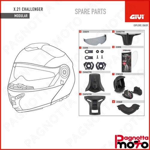 RICAMBIO CASCO GIVI X.21 CHALLENGER VISIERA TRASPARENTE ANTIGRAFFIO | eBay