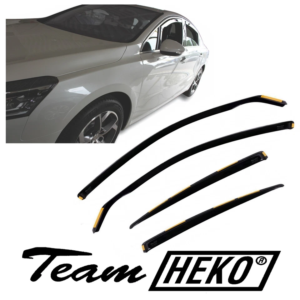 HEKO Deflecteurs D'Air / De Vent Pour Peugeot 508 2010-2018 4-Portes 4-Pcs