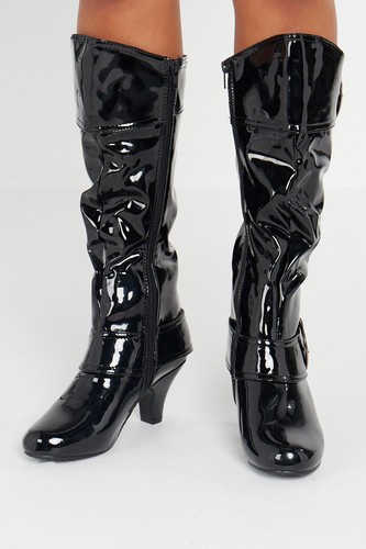 NEW WOMENS LADIES MID HEEL WINTER TWIN BUCKLE ZIP CALF KNEE RIDING SHOES BOOTS - 第 48/55 張圖片