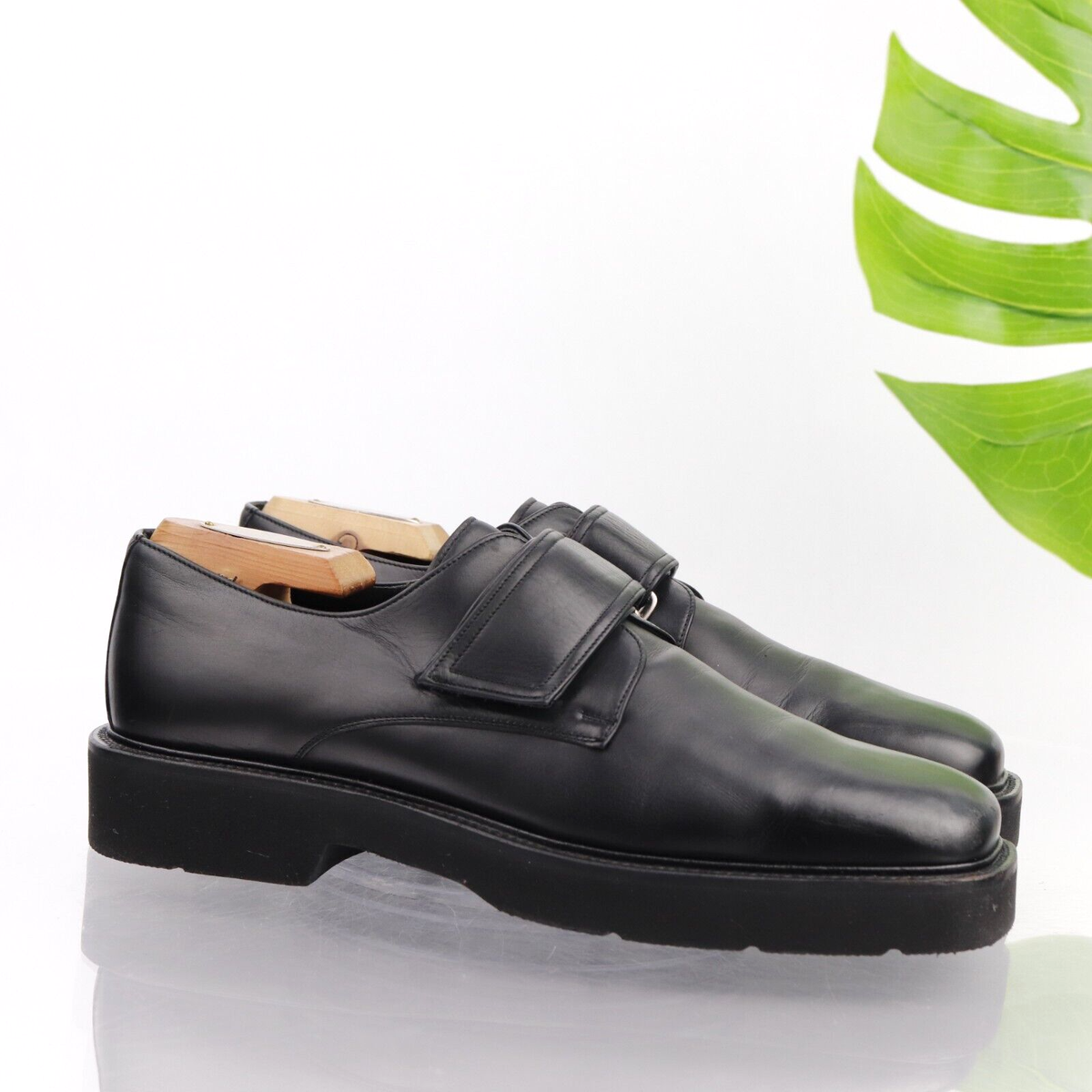 Avventura Mens Monk Strap Loafer Size 8 Black Leather Chunky  display picture 2