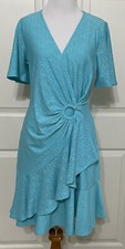 NWT Michael Kors size S turquoise short sleeve fit & flare dress $155