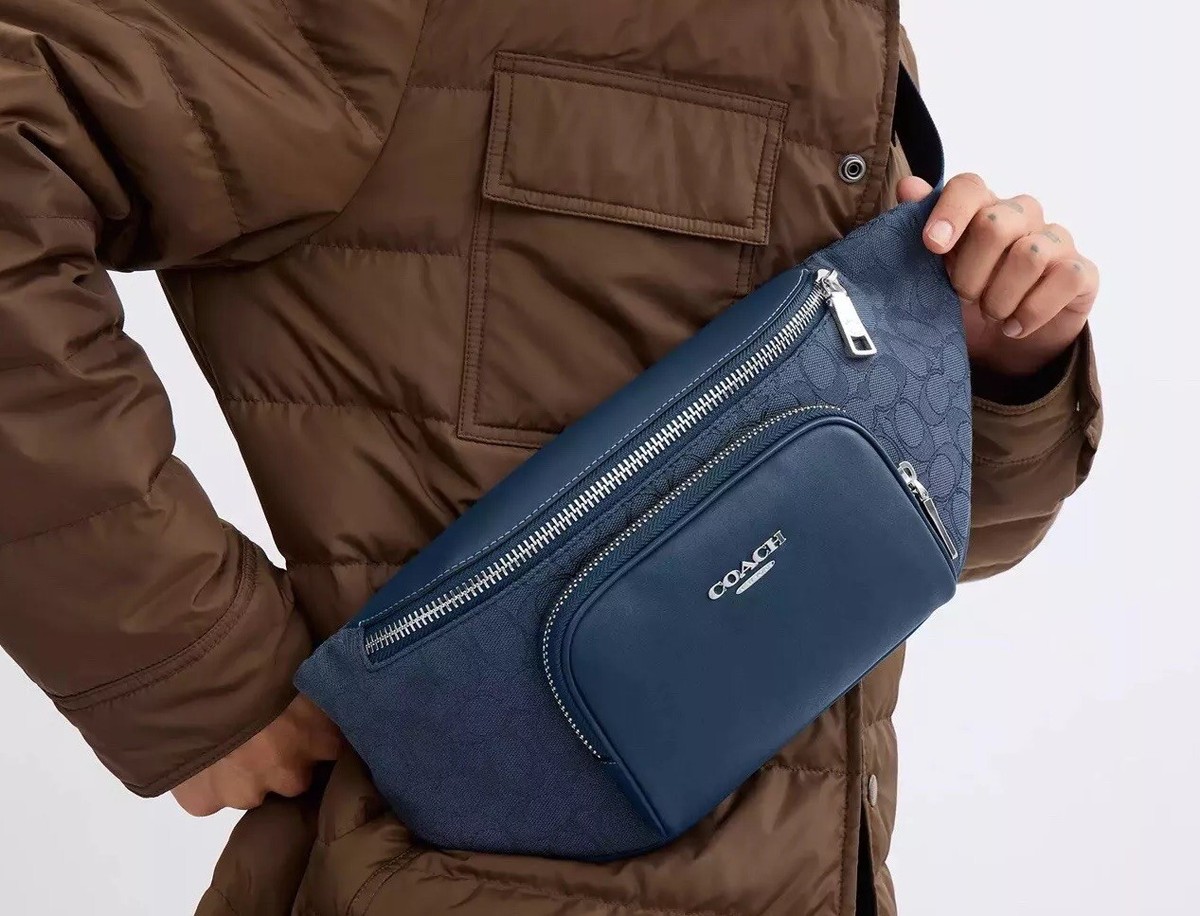 COACH CW175 Racer Belt Bag In Signature Jacquard & Smooth