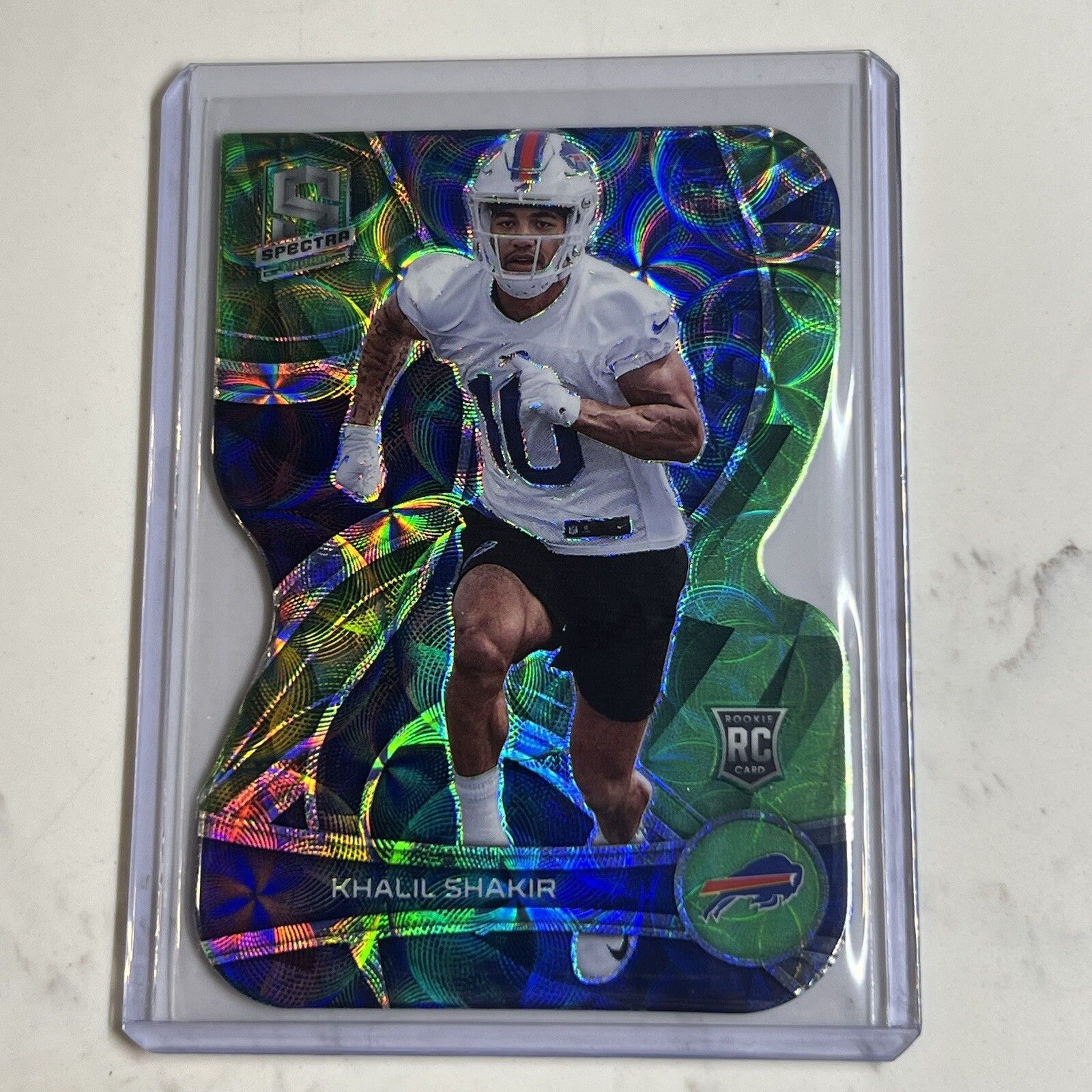 2022 Spectra #177 Khalil Shakir Neon Green Scope Rookie Prizm Die-Cut /30 SSP RC