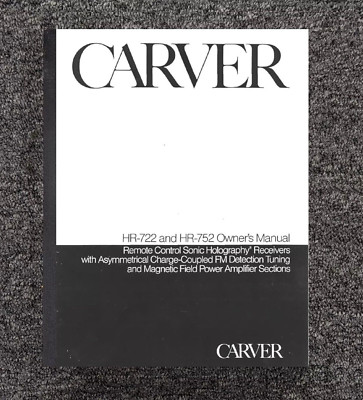 Receiver Owners Manual Fits Carver HR-722