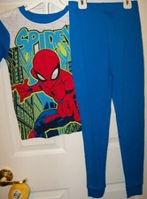 Spiderman Spider-Man Spidey Blue Long 2 Piece Pajama PJ Set Boys Size 8 NWT
