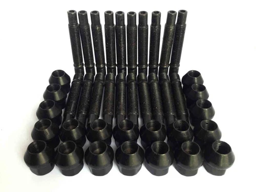 M14 x 1.5 90mm Stud Conversion Kit for VW Volkswagen Cars Including Nuts (Black)