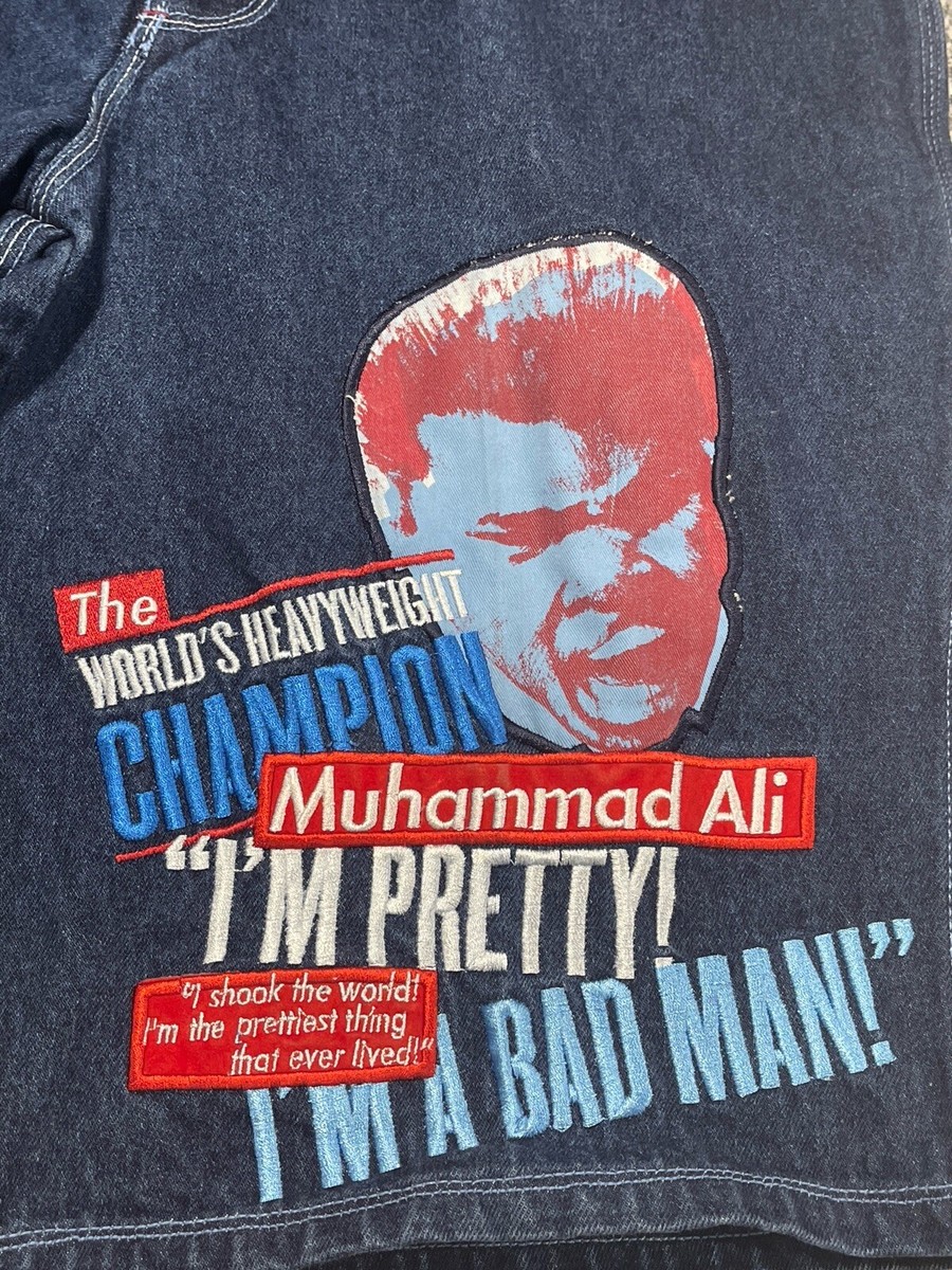 Platinum Fubu Muhammad Ali Blue wash Shorts 34x13 | eBay