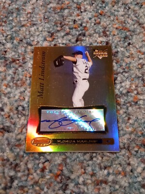 2007 Bowman's Best Matt Lindstrom RC GOLD AUTO /50 Marlins