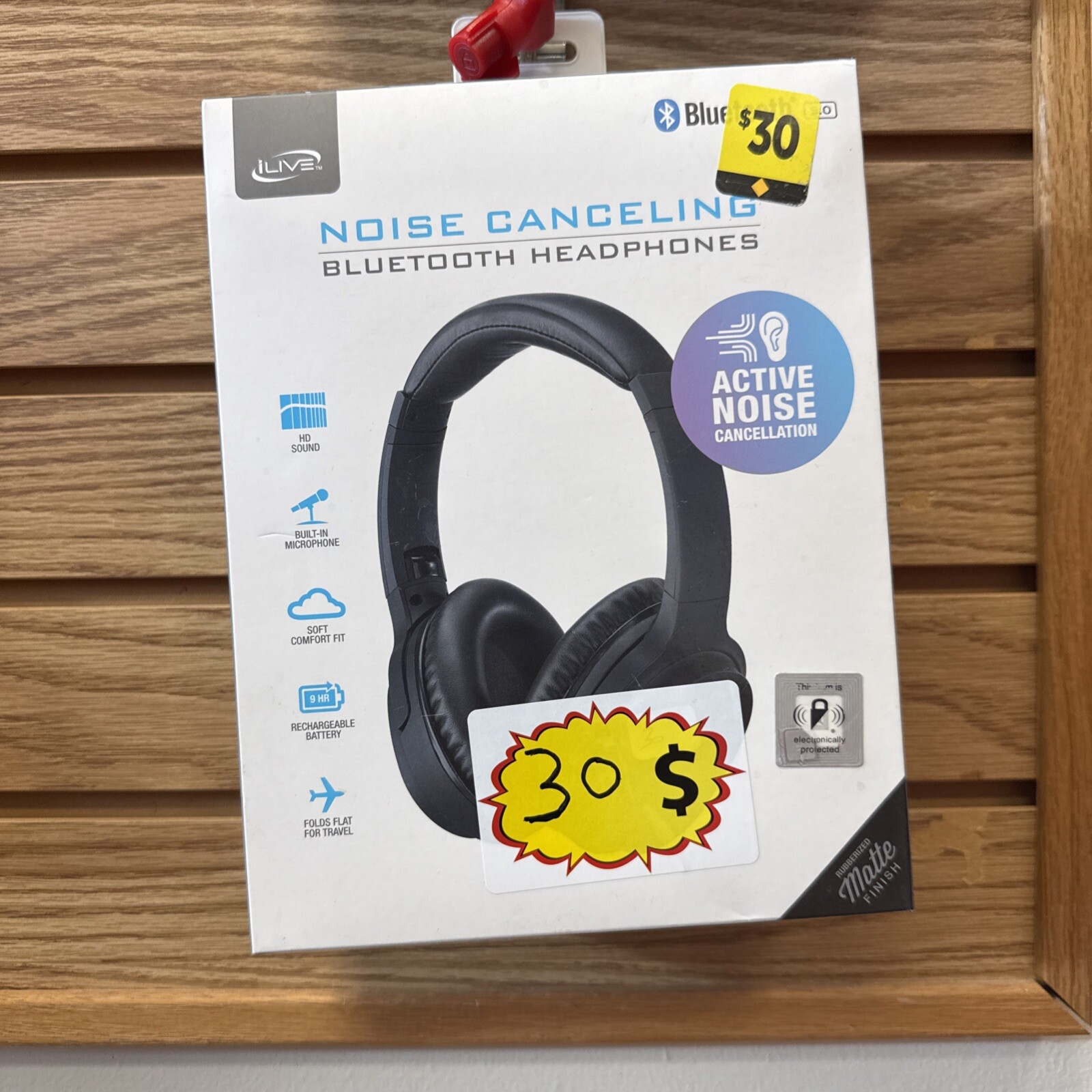 iLive Wireless Bluetooth Headphones with Noise Cancelling & Built-In Mic in Black-image