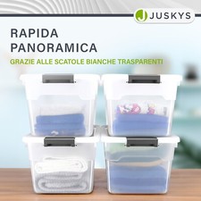 Contenitori Plastica Impilabili Con Ruote - 3 X 50L, Apertura Doppia, Bianchi, Ideali Per Armadio E Casa - Foto 8