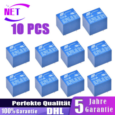 Miniaturdruckrelais 12V 1-Wechsler 1xUM 10A 250V Songle SRD-12VDC-SL-C Relais