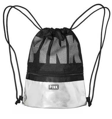 victoria's secret pink drawstring backpack