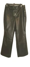 Bagatelle Womens   Faux Leather Cropped kick Flare Pants Pull On Wide Leg size S