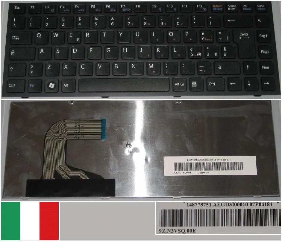 Clavier AZERTY Original Sony Vaio PCG-51212M - Clavier FR Noir - Occasion Testé OK