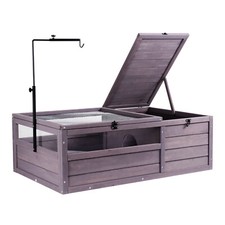 VEVOR Casetta Habitat per Tartarughe in Legno per Interni Esterni 96,5x61x33cm