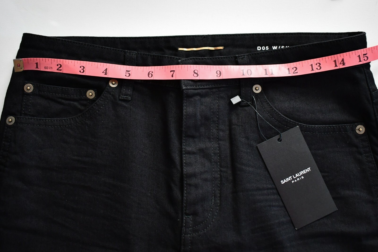 ️ SAINT LAURENT Paris D05 con SK MW Jeans neri skinny taglia media 30