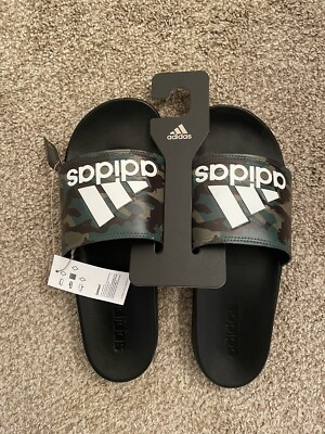 Adidas GW9647 Adilette Comfort Slides, Camo, 7, Free Shipping