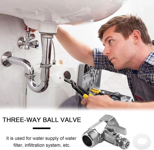 2 in 1 Wasseranschluss Kühlschrank Adapter T-stück mit Absperrhahn Absperrventil - Bild 18 von 18