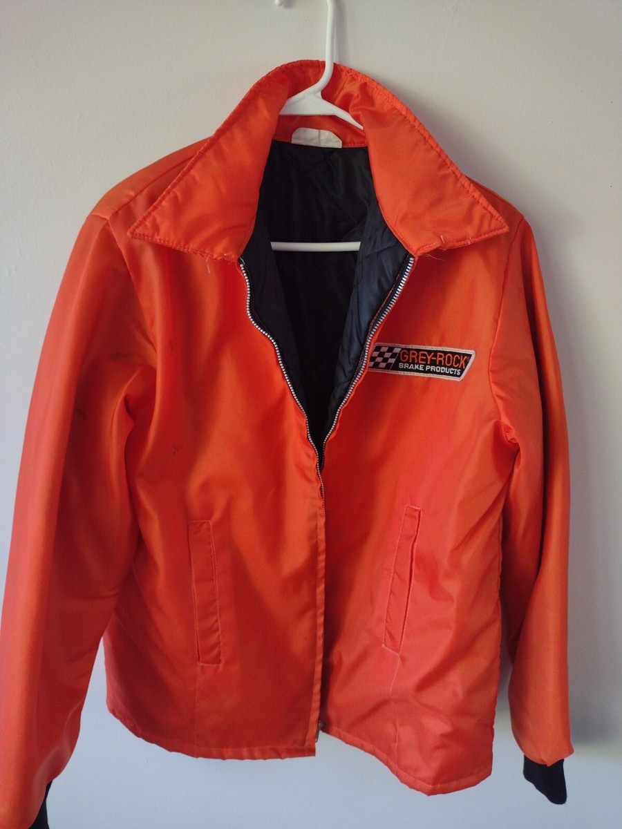 EVEROAKRACEMASTERSILVERビンテージ Men's M Vintage Bright Orange Car Automotive / Racing Jacket Grey