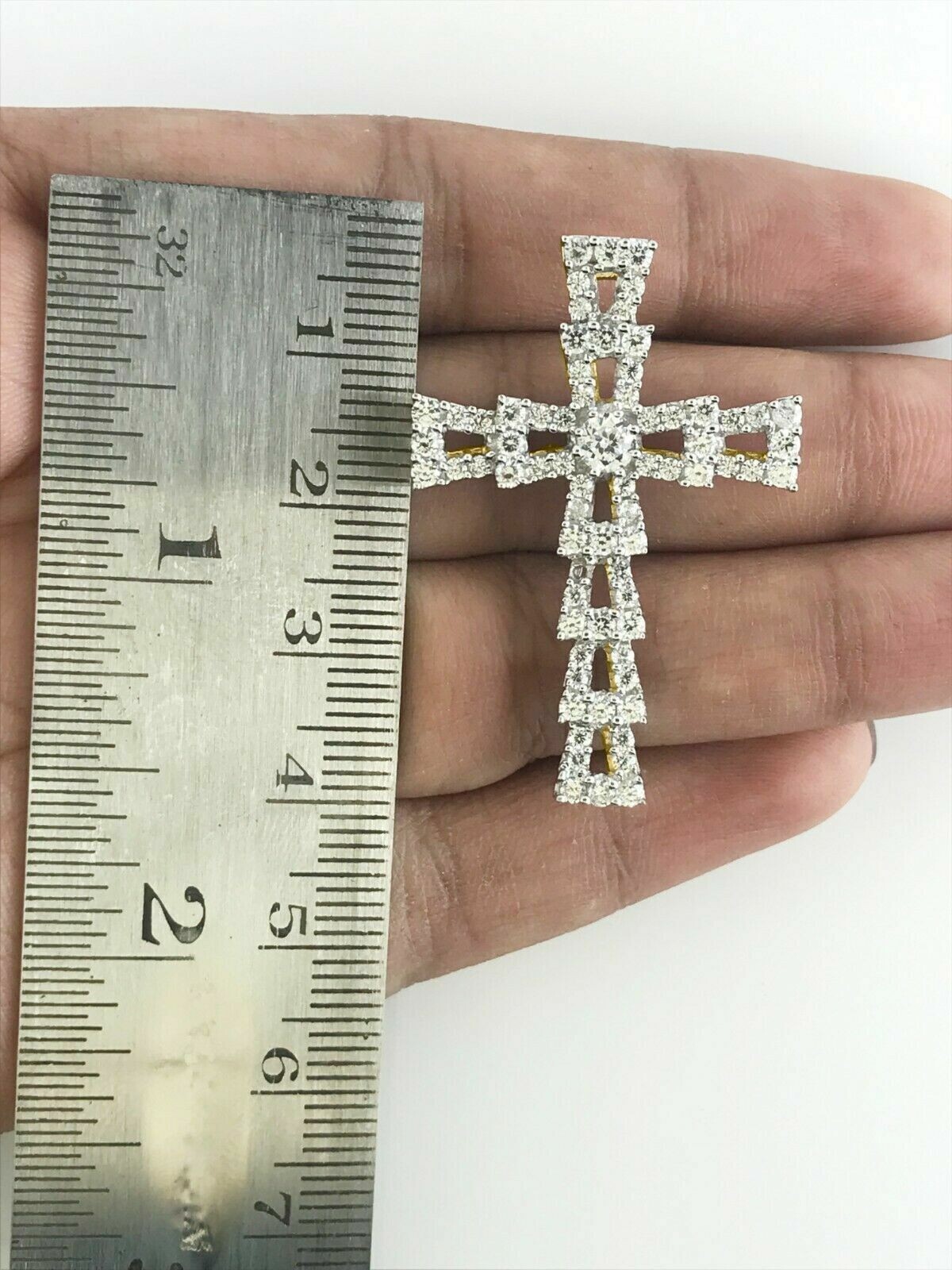 Ruby And Diamond Womens Cross Pendant Necklace 1.13 Ctw 14K Yellow Gold Inches K Yellow Gold Chain