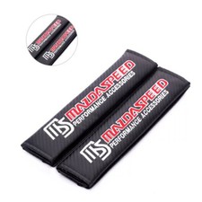 2xcarbon Fiber Leather Safety Seat Belt Cover Shoulder Pad For Mazda Mazdaspeed