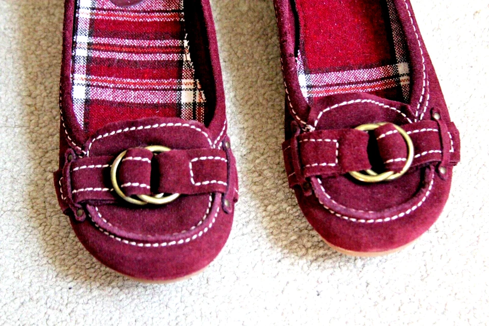 Zapatos Mujer Route 66 Talla 7. Mocasines sin cordones de cuña rojos frambuesa Foto 2 de 4