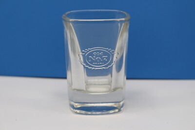 Jack Daniels Old No.7 brand Tennessee Whiskey square shot glass barware embossed