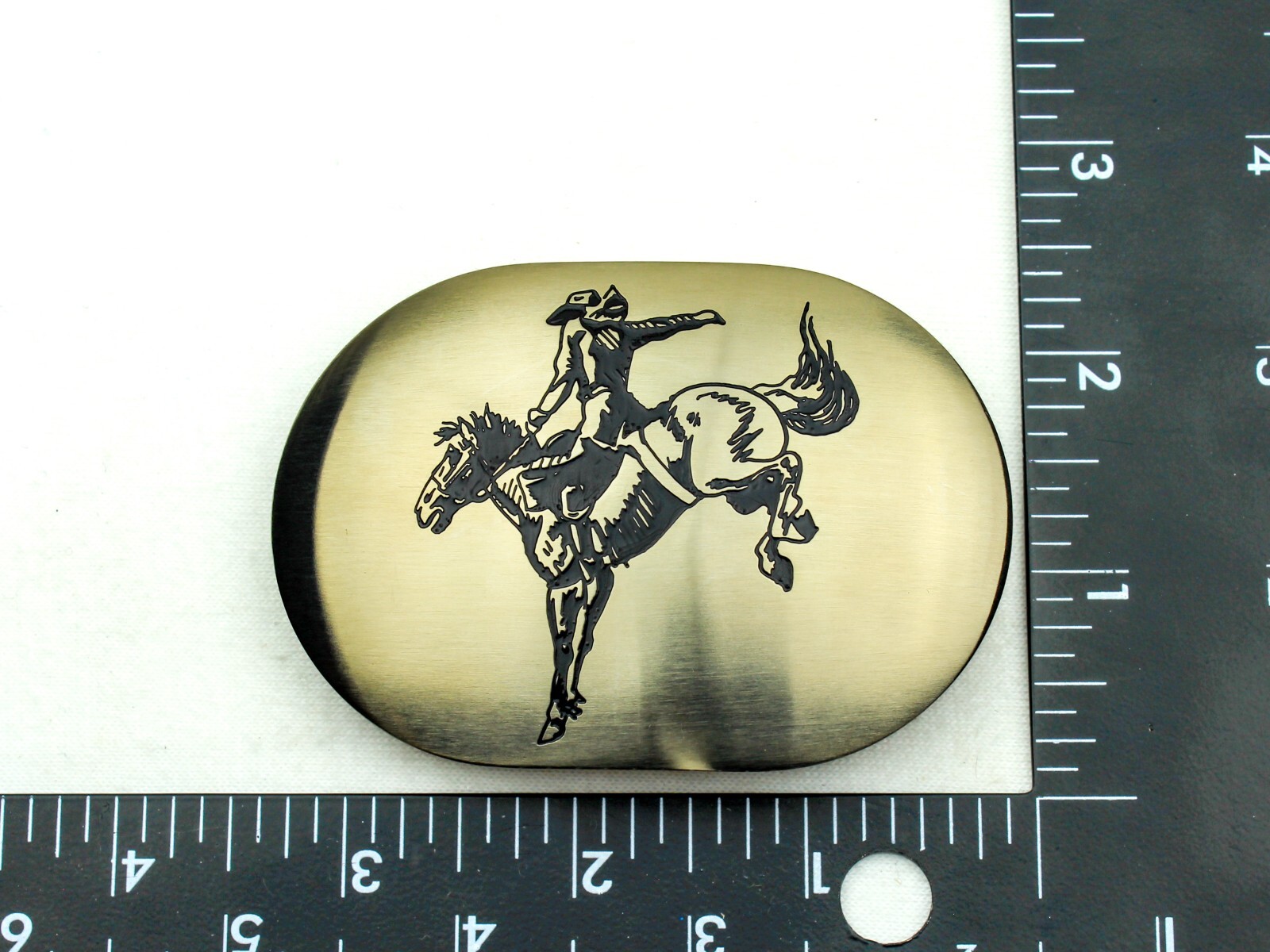 Broche Vintage Western Cowboy Rodeo En Métal Argenté Avec Cristal - Occasion - Style Rétro