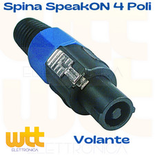 CONNETTORE SPINA SPEAKON MASCHIO 4 POLI VOLANTE CON GUIDACAVO PER ALTOPARLANTI