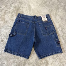 Vintage Phat Farm Shorts Mens 42 Blue Denim Cargo Y2k Baggy Hip Hop Streetwear