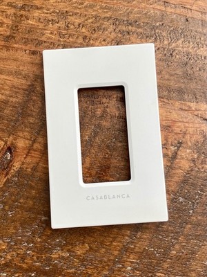 Single Replacement Casablanca Decora Wall Switch Plate Face Single Gang White