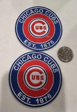  2 -CHICAGO CUBS Vintage Style EMBROIDERED IRON ON PATCHES: 3  x 3  BEAUTIFUL 
