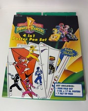 Vintage RARE Might Morphin Power Ranger Poster Pen Set '94 NOS Made in USA