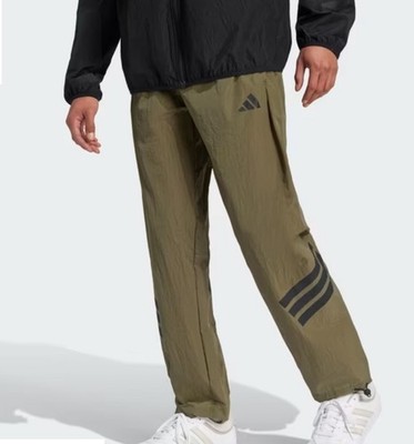 Adidas Men s FUTURE ICONS 3-STRIPES WOVEN PANTS Green Size L (JD4934)