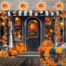 Halloween Store Backdrop for Photography 7x5FT Maple 7x5FT 84'x60', Orange