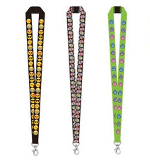 Fashion LANYARD ID Holder Emoji Faces Sugar Skull or Owl Breakaway Salety Clasp